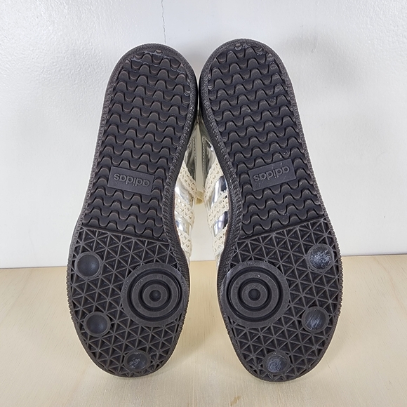 Silver adidas x Wales Bonner Samba shoes with crochet details. Size 8½ - Picture 8 of 11